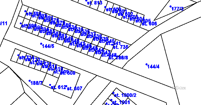 Parcela st. 542 v KÚ Černovice u Tábora, Katastrální mapa