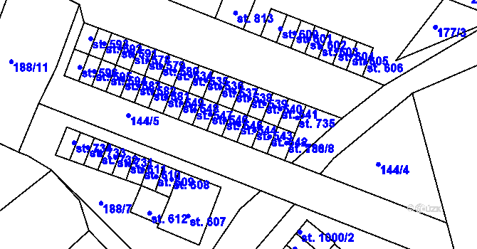 Parcela st. 544 v KÚ Černovice u Tábora, Katastrální mapa