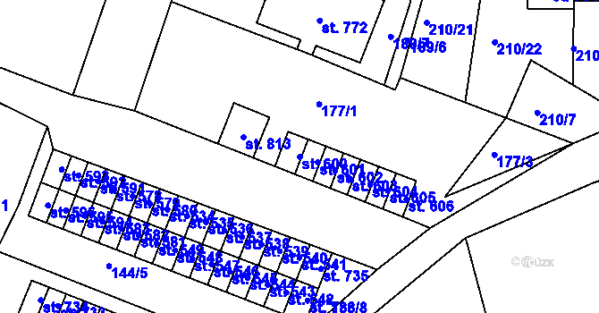 Parcela st. 600 v KÚ Černovice u Tábora, Katastrální mapa