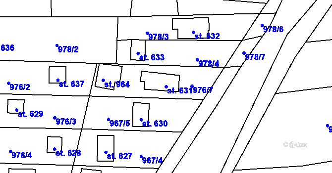 Parcela st. 631 v KÚ Černovice u Tábora, Katastrální mapa