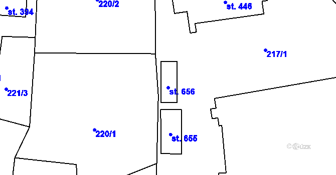 Parcela st. 656 v KÚ Černovice u Tábora, Katastrální mapa