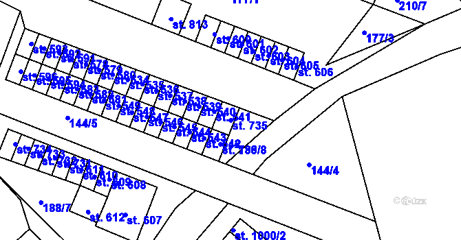 Parcela st. 735 v KÚ Černovice u Tábora, Katastrální mapa