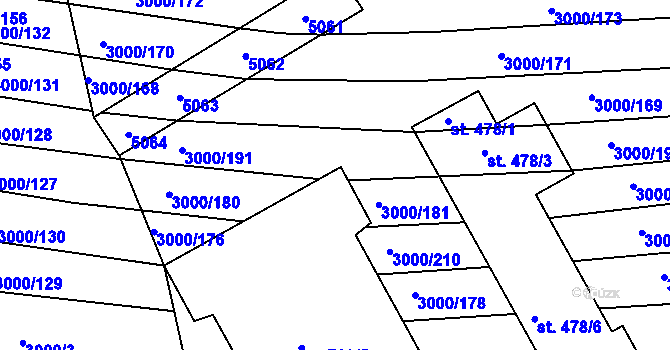Parcela st. 739/1 v KÚ Černovice u Tábora, Katastrální mapa