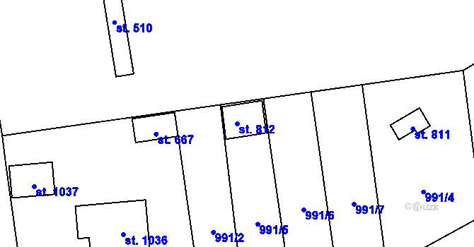 Parcela st. 812 v KÚ Černovice u Tábora, Katastrální mapa