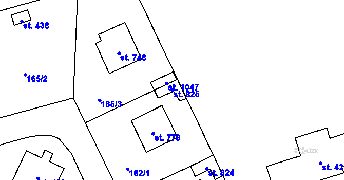 Parcela st. 825 v KÚ Černovice u Tábora, Katastrální mapa