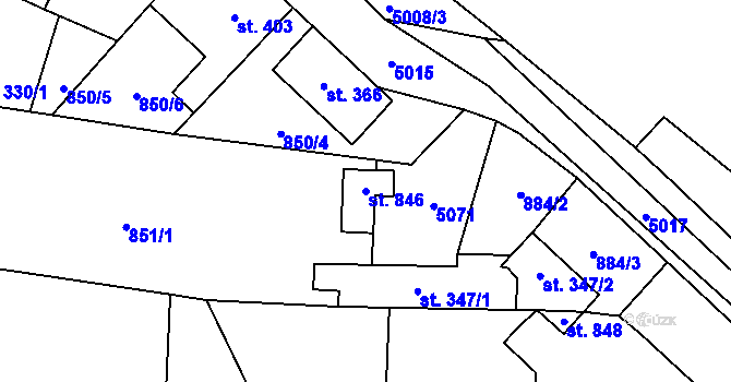 Parcela st. 846 v KÚ Černovice u Tábora, Katastrální mapa
