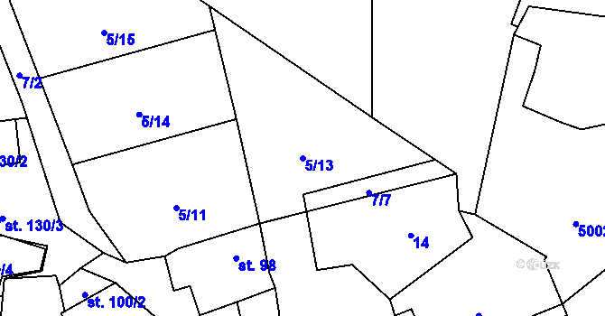Parcela st. 5/13 v KÚ Černovice u Tábora, Katastrální mapa