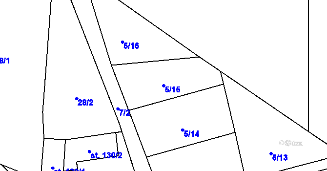 Parcela st. 5/15 v KÚ Černovice u Tábora, Katastrální mapa