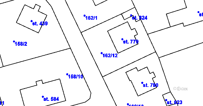 Parcela st. 162/12 v KÚ Černovice u Tábora, Katastrální mapa