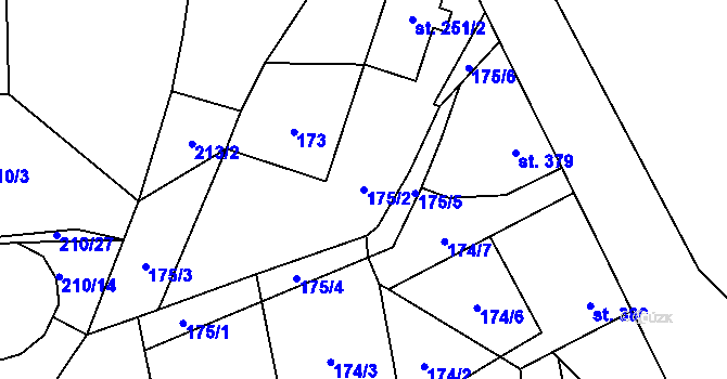 Parcela st. 175/2 v KÚ Černovice u Tábora, Katastrální mapa