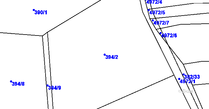 Parcela st. 394/2 v KÚ Černovice u Tábora, Katastrální mapa