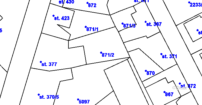Parcela st. 871/2 v KÚ Černovice u Tábora, Katastrální mapa