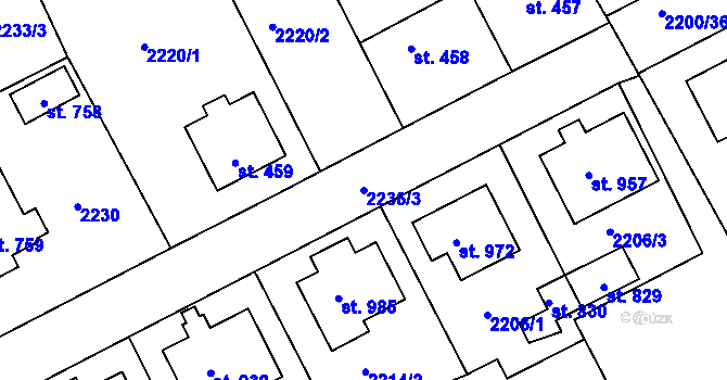 Parcela st. 2236/3 v KÚ Černovice u Tábora, Katastrální mapa