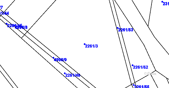 Parcela st. 2261/3 v KÚ Černovice u Tábora, Katastrální mapa