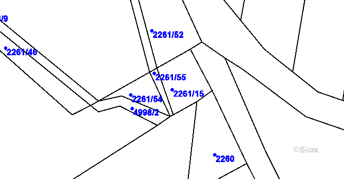 Parcela st. 2261/15 v KÚ Černovice u Tábora, Katastrální mapa