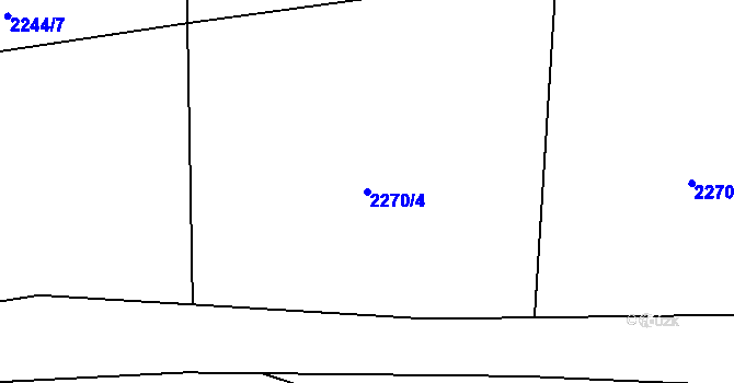 Parcela st. 2270/4 v KÚ Černovice u Tábora, Katastrální mapa