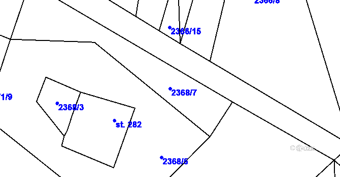 Parcela st. 2368/7 v KÚ Černovice u Tábora, Katastrální mapa