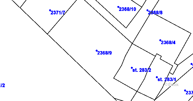 Parcela st. 2368/9 v KÚ Černovice u Tábora, Katastrální mapa