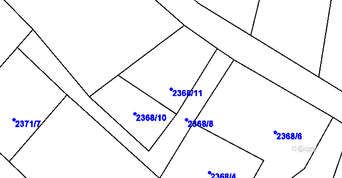 Parcela st. 2368/11 v KÚ Černovice u Tábora, Katastrální mapa