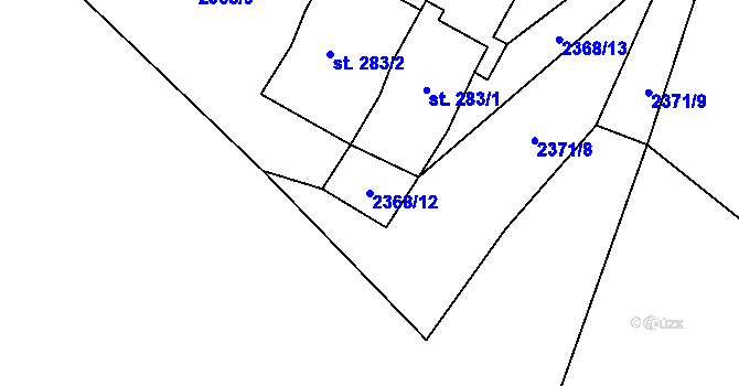 Parcela st. 2368/12 v KÚ Černovice u Tábora, Katastrální mapa