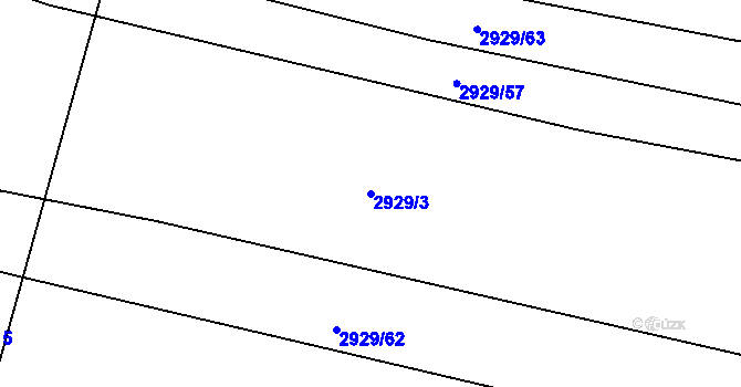 Parcela st. 2929/3 v KÚ Černovice u Tábora, Katastrální mapa