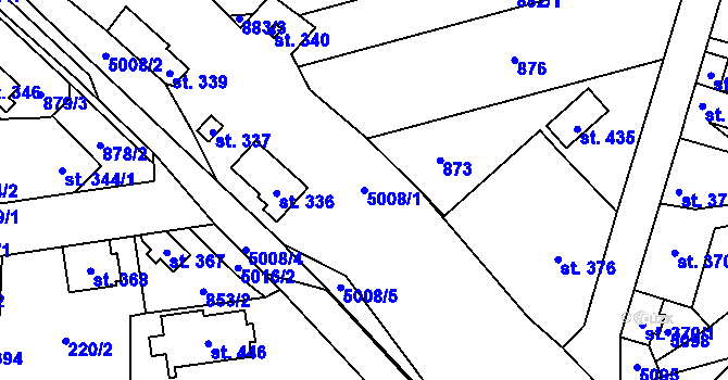 Parcela st. 5008/1 v KÚ Černovice u Tábora, Katastrální mapa