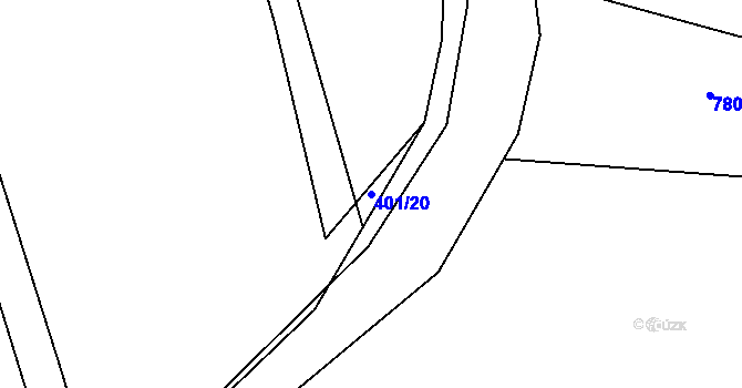 Parcela st. 401/20 v KÚ Černovice u Tábora, Katastrální mapa