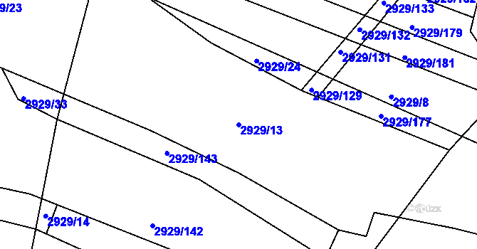 Parcela st. 2929/13 v KÚ Černovice u Tábora, Katastrální mapa