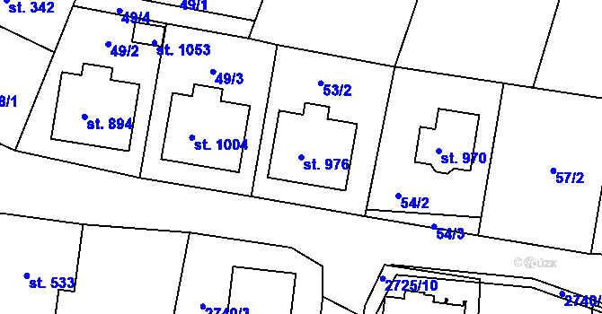 Parcela st. 976 v KÚ Černovice u Tábora, Katastrální mapa