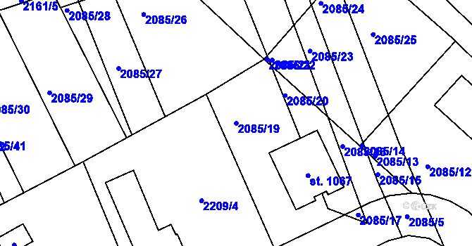 Parcela st. 2085/19 v KÚ Černovice u Tábora, Katastrální mapa