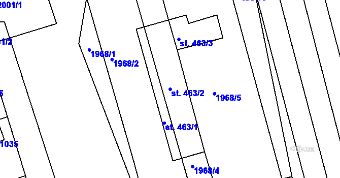 Parcela st. 463/2 v KÚ Černovice u Tábora, Katastrální mapa