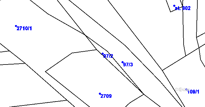 Parcela st. 97/2 v KÚ Černovice u Tábora, Katastrální mapa