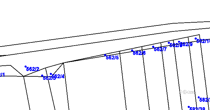 Parcela st. 562/5 v KÚ Černovice u Tábora, Katastrální mapa