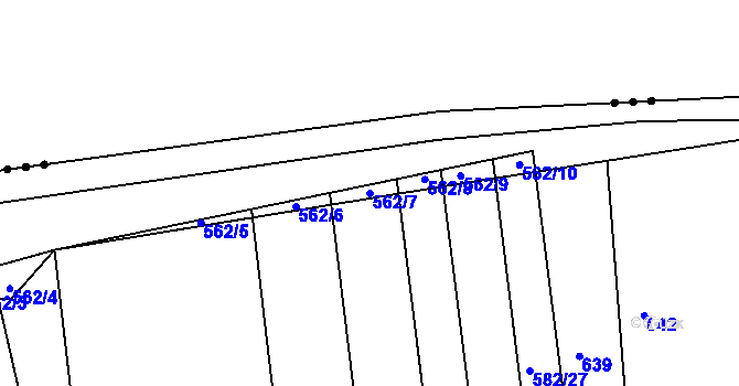 Parcela st. 562/7 v KÚ Černovice u Tábora, Katastrální mapa