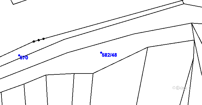 Parcela st. 582/48 v KÚ Černovice u Tábora, Katastrální mapa