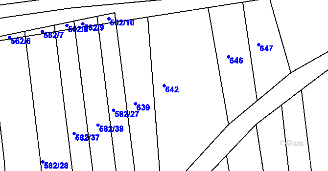 Parcela st. 642 v KÚ Černovice u Tábora, Katastrální mapa