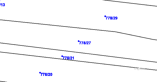 Parcela st. 778/27 v KÚ Černovice u Tábora, Katastrální mapa