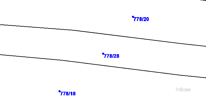 Parcela st. 778/28 v KÚ Černovice u Tábora, Katastrální mapa