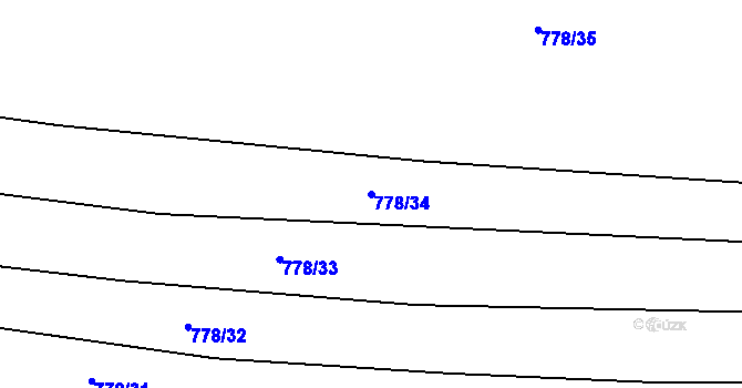 Parcela st. 778/34 v KÚ Černovice u Tábora, Katastrální mapa