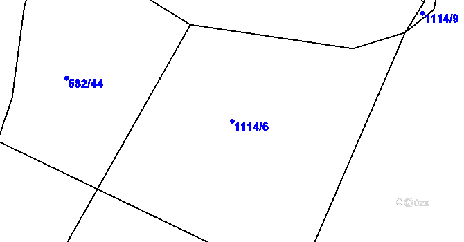 Parcela st. 1114/6 v KÚ Černovice u Tábora, Katastrální mapa