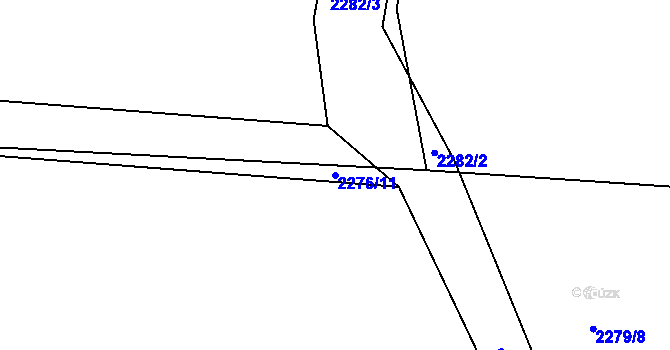 Parcela st. 2276/11 v KÚ Černovice u Tábora, Katastrální mapa