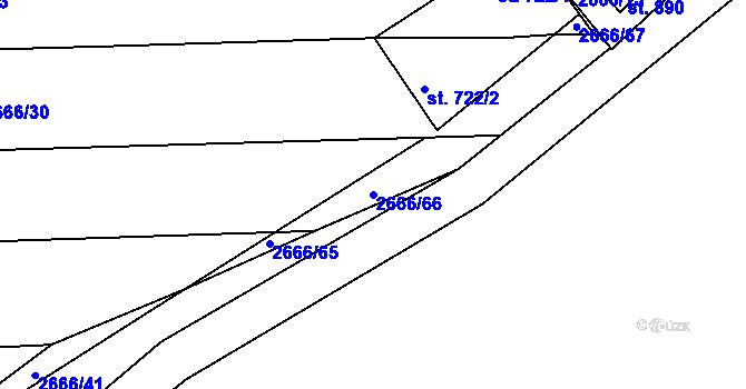 Parcela st. 2666/66 v KÚ Černovice u Tábora, Katastrální mapa