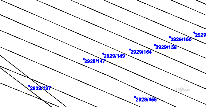 Parcela st. 2929/149 v KÚ Černovice u Tábora, Katastrální mapa