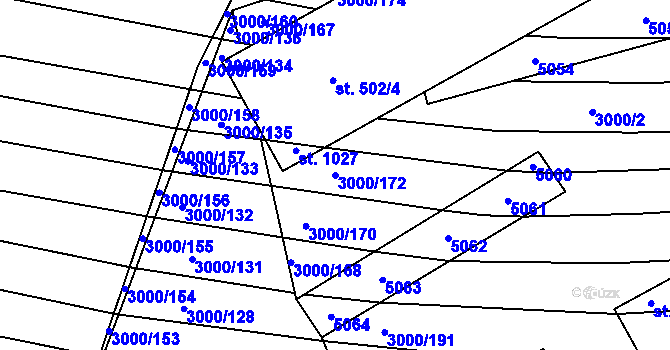 Parcela st. 3000/172 v KÚ Černovice u Tábora, Katastrální mapa