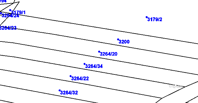 Parcela st. 3264/20 v KÚ Černovice u Tábora, Katastrální mapa