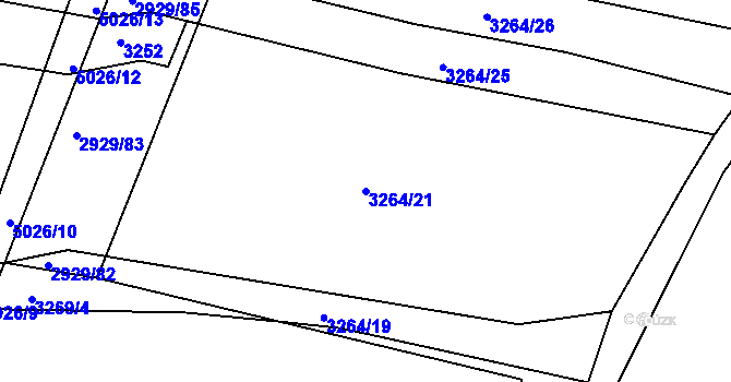 Parcela st. 3264/21 v KÚ Černovice u Tábora, Katastrální mapa