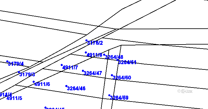 Parcela st. 3264/48 v KÚ Černovice u Tábora, Katastrální mapa
