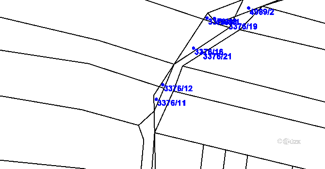 Parcela st. 3376/12 v KÚ Černovice u Tábora, Katastrální mapa