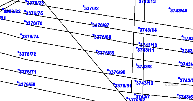Parcela st. 3376/89 v KÚ Černovice u Tábora, Katastrální mapa