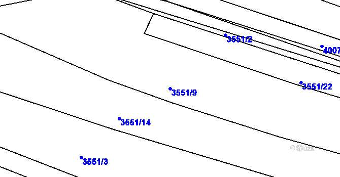 Parcela st. 3551/9 v KÚ Černovice u Tábora, Katastrální mapa